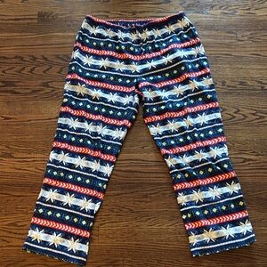 Hanna Andersson Scandi Snowflake Fair Isle Print Adult Pajama Pants, Size Large
